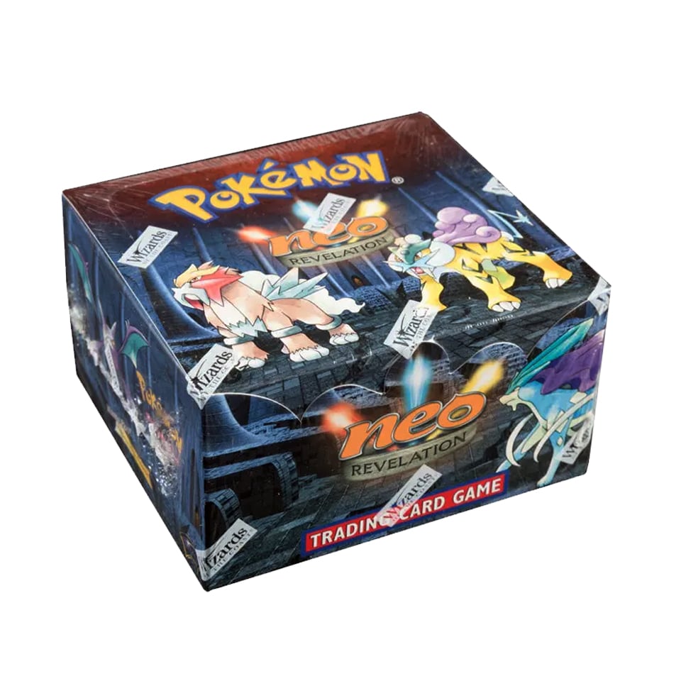 Neo Revelation Pokémon booster box reference photo