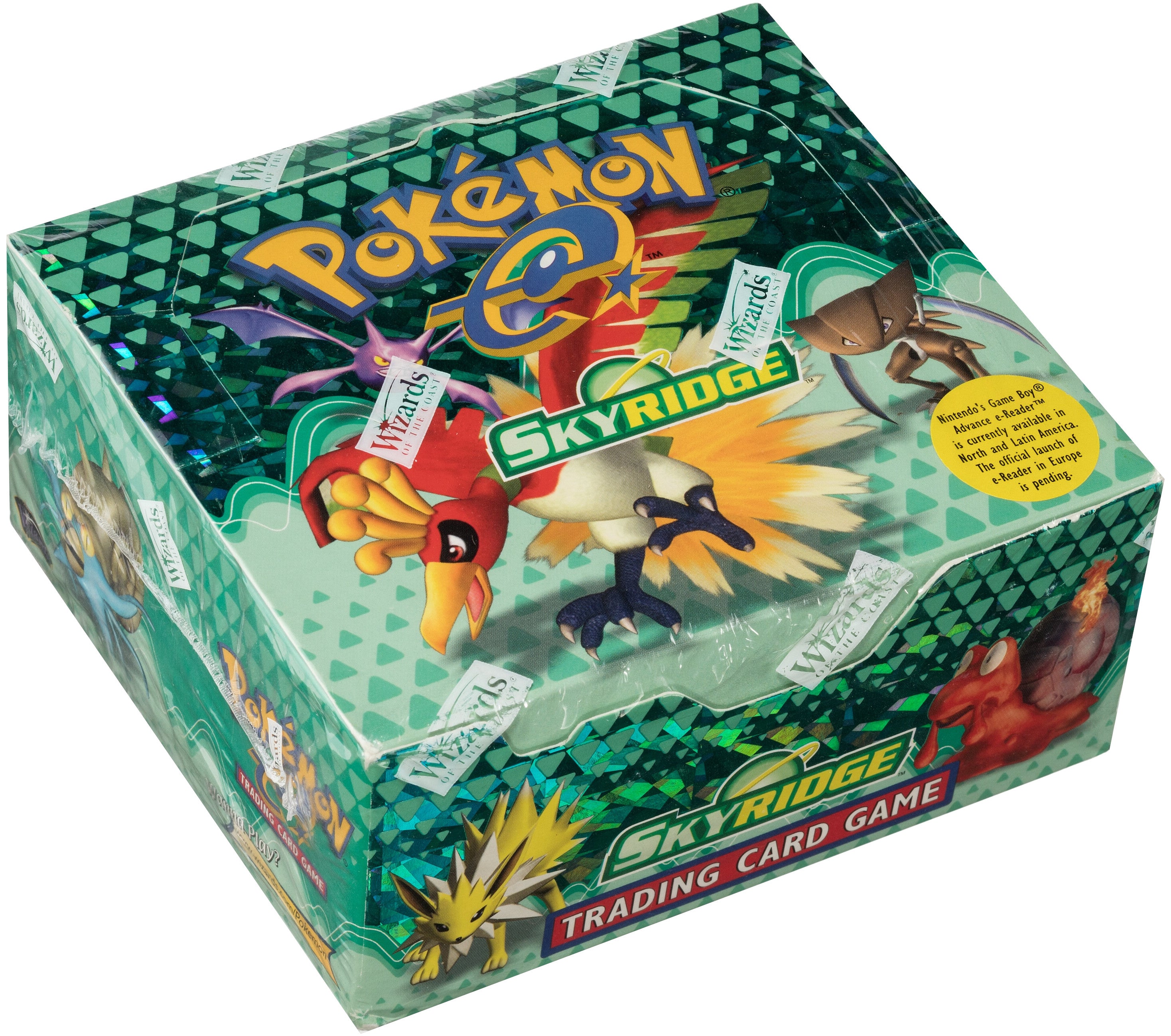 Skyridge booster box reference showing the front and a side